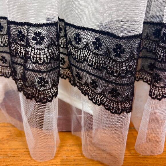 VTG Jessica McClintock slip maxi dress‎ small / 5 long fairy white lace pleated - Picture 11 of 15